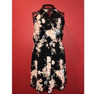 Black floral Sienna Sky A-line dress